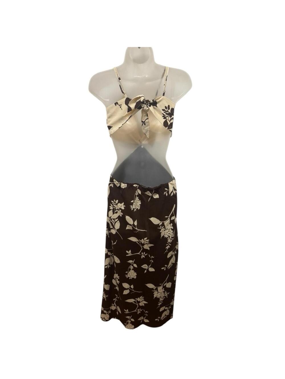 NWT $120 A+F Slip Floral Cutout Midi Medium Boho Summer Vacation Maddy Perez - Picture 3 of 7